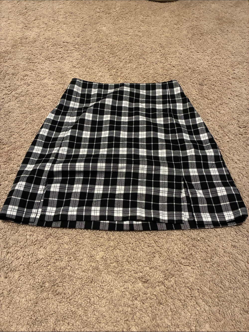 Brandy Melville Black and White Plaid Mini Skirt